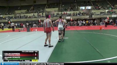 130 lbs Cons. Round 2 - Collin Summers, Moen Wrestling Academy vs Keagan Schultz, THWC