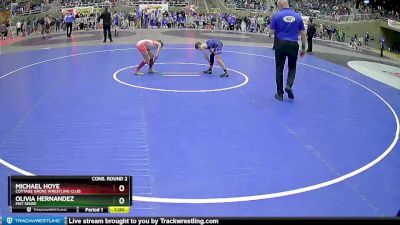 74 lbs Cons. Round 2 - Olivia Hernandez, Mat Sense vs Michael Hoye, Cottage Grove Wrestling Club