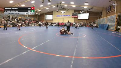 165 lbs Champ. Round 1 - Wyatt Sheldon, Unattached vs Nathan Urbani, Sierra College