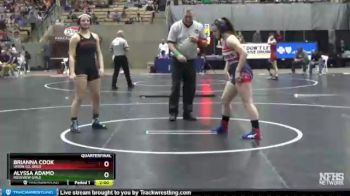 Girls 152 lbs Quarterfinal - Alyssa Adamo, Rossview Girls vs Brianna Cook, Union Co. Girls