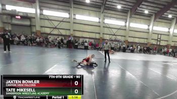 90 lbs Quarterfinal - Tate Mikesell, Sanderson Wrestling Academy vs Jaxten Bowler, Canyon View Falcons