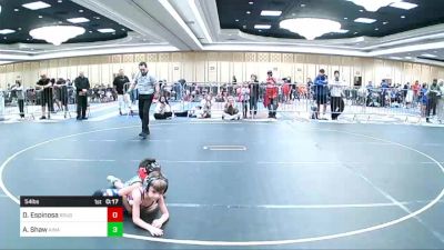 54 lbs Consi Of 8 #2 - Declan Espinosa, Rough House WC vs Avi Shaw, Ainapaa Wrestling Team