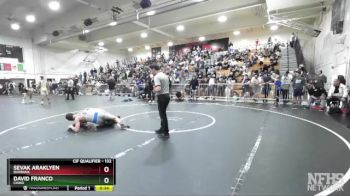 132 lbs 5th Place Match - Sevak Araklyen, Burbank vs David Franco, Chino