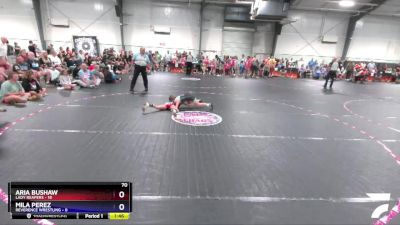 70 lbs Round 1 (3 Team) - Aria Bushaw, Lady Reapers vs Mila Perez, Reverence Wrestling