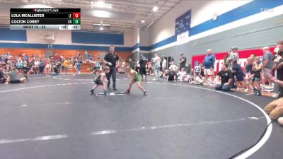 50 lbs Champ. Round 2 - Lola McAllister, Cobra Wrestling Club vs Colton Corey, Carolina Reapers