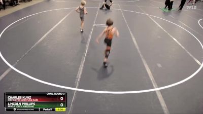 56 lbs Cons. Round 3 - Lincoln Phillips, Rebels Youth Wrestling vs Charles Kunz, Farmington Wrestling Club