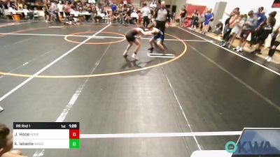 92 lbs Rr Rnd 1 - Jared Hooe, Honey Badgers Wrestling Club vs Kaleb Labadie, Wagoner Takedown Club