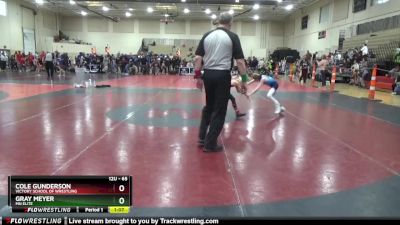 65 lbs 1st Place Match - Cole Gunderson, Victory School Of Wrestling vs Gray Meyer, MN Elite