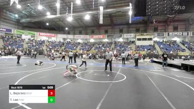 43 lbs Consi Of 8 #1 - Luis Bejarano, Westy Futures vs Tatum Lee, PVBC Warriors