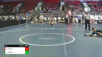 73 lbs Round 3 - Haily Malloy, Simmons Academy Of Wrestling vs Baylee Evans, Unattached