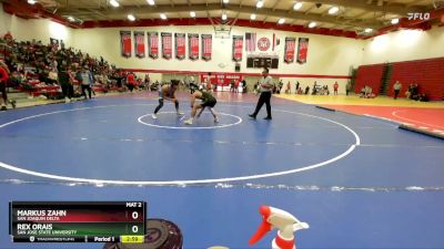 157 lbs Cons. Round 2 - Rex Orais, San Jose State University vs Markus Zahn, San Joaquin Delta