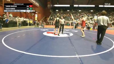 2A-190 lbs Semifinal - Zack Kuntz, Greybull/Riverside vs Owen Barton, Kemmerer