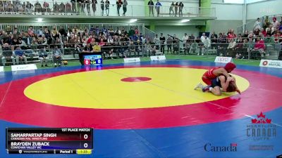 41kg 1st Place Match - Samarpartap Singh, Canadian Mal Wrestling vs Brayden Zuback, Cowichan Valley WC