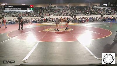 130 lbs Consi Of 8 #2 - LILY DAVIS, MARLOW OUTLAWS JH vs Brooklyn Segraves, Broken Arrow Girls Junior High