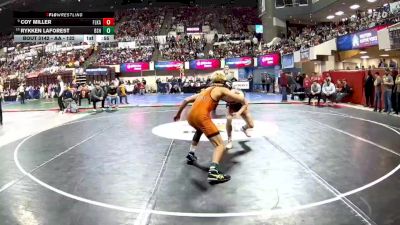 AA - 132 lbs Cons. Round 1 - Rykken LaForest, Billings Senior High School vs Coy Miller, Flathead (Kalispell)