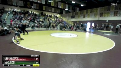 53 lbs Cons. Semi - Mia Marcotte, Socal Grappling Wrestling Club vs Liam Shah, Carlsbad Legacy