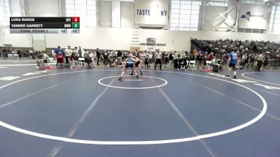126 lbs Cons. Round 2 - Tanner Garrett, Warrior Warehouse Wrestling vs Luka Rados, GPS