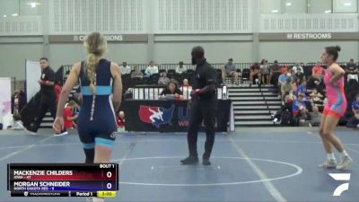 127 lbs Round 1 (16 Team) - Mackenzie Childers, Iowa vs Morgan Schneider, North Dakota Red