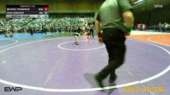 60 lbs 3rd Place - Michele Thompson, Wyandotte Youth Wrestling vs Zaya Hancock, Chickens Wrestling