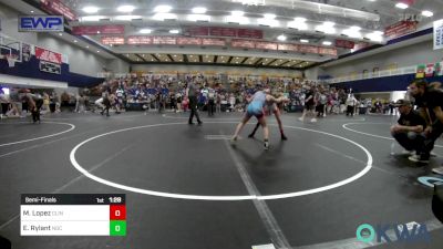 91 lbs Semifinal - Madisson Lopez, Clinton Youth Wrestling vs Emersyn Rylant, Norman Grappling Club