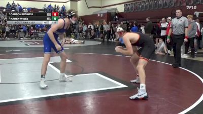 157 lbs Quarterfinal - Kaden Wiele, West Liberty vs Carson Kidwell, Solon