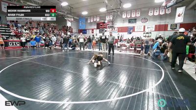 52 lbs Semifinal - Moxin Hammans, Warner Eagles Youth Wrestling vs River Tyler, Hulbert