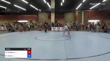 127 lbs Consi Of 8 #2 - Kylie Simpson, Victory School Of Wrestling vs Sarai Cortez, California