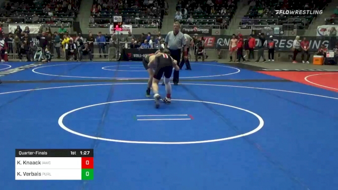 105 lbs Quarterfinal - Kyler Knaack, Iawc vs Knox Verbais, Purler ...