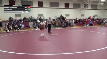 115-118 lbs 1st Place Match - Olyvia Griswold, East Buchanan Girls vs Jaylee Ohl, Independence Girls