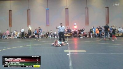 46 lbs Quarterfinal - Melanie Varns, Butler Youth Wrestling Club vs Braxten Harris, Terminator Wrestling Academy