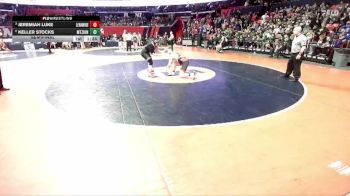 1A 215 lbs Semifinal - Keller Stocks, Mt. Zion vs Jeremiah Luke, Lena (L.-Winslow)