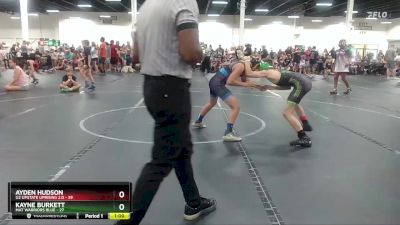 100 lbs Round 1 (4 Team) - Kayne Burkett, Mat Warriors Blue vs Ayden Hudson, U2 Upstate Uprising 2.0