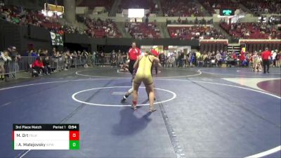 114 lbs 3rd Place Match - Anna Matejovsky, Wolf Point Wrestling Club vs Maycee Ort, Fort Benton Longhorn Wrestling