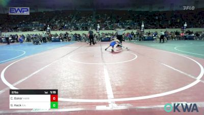 67 lbs Semifinal - Cyrus Baker, Harrah Little League Wrestling vs Gavin Keck, R.a.w.