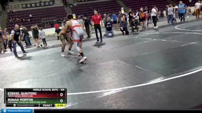 165 lbs 5th Place Match - Ezekiel Quintero, Team Pueblo Wrestling vs Ronan Morton, Cheyenne Mountain Wrestling Club