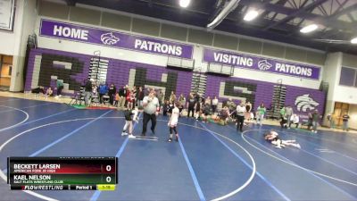 80 lbs Semifinal - Beckett Larsen, American Fork Jr High vs Kael Nelson, Salt Flats Wrestling Club