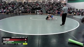 95 lbs Quarterfinal - Wyatt Ledford, Prodigy Wrestling vs Kai Weiss, Team Hammer