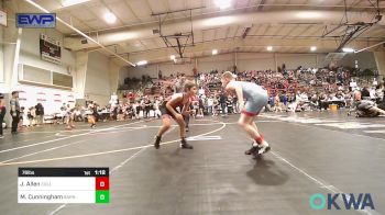 76 lbs Round Of 16 - Jackie Allen, Collinsville Cardinal Youth Wrestling vs Mason Cunningham, Barnsdall Youth Wrestling