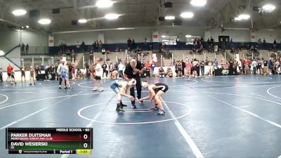 80 lbs Cons. Round 5 - Parker Duitsman, Perrysburg Wrestling Club vs David Wesierski, ISI