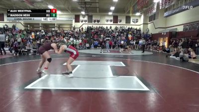 170 lbs Cons. Round 2 - Madison Ness, Williamsburg vs Alex Westphal, Independence
