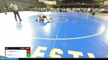 84 lbs Cons. Round 4 - Tyson Huguenin, Deer Park Ironman Wrestling Club vs Everett Kiser, Port Angeles Wrestling Club