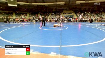 61 lbs Round Of 16 - Hunter Ramsey, Newkirk Takedown Club vs Braxton Bishop, Pryor Tigers