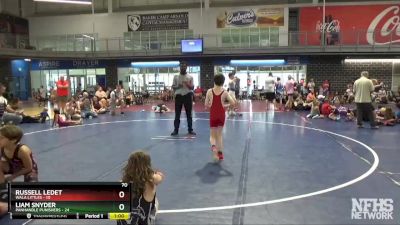 70 lbs Quarters & 1st Wb (16 Team) - Liam Snyder, Panhandle Punishers vs Russell Ledet, WALA Littles