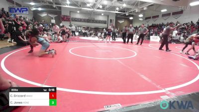 80 lbs Consi Of 4 - Caiden Grizzard, Wagoner Takedown Club vs Cole Jones, Honey Badgers Wrestling Club