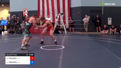92 kg Quarterfinal - Jacob Woodley, Oklahoma RTC vs Jacob Raschka, Missouri Wrestling Regional Training Center