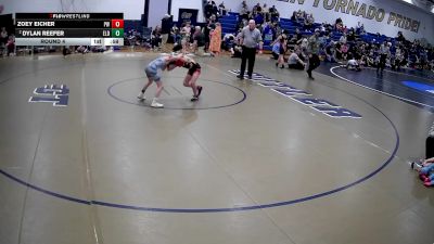 71-76 lbs Round 4 - Dylan Reefer, Elderton vs Zoey Eicher, Phoenix WC