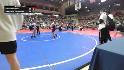 165 lbs Quarterfinal - Logan Kelsoe, Cyclone Youth Wrestling vs Matthew Thompson, Mighty Bluebirds Wrestling