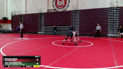 157 lbs Quarterfinal - Sam Balderston, Clackamas Community College vs Dylan Mann, Southern Oregon