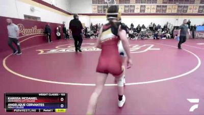 103 lbs Quarterfinal - Karissa McDaniel, Sacramento City College vs Angelique Cervantes, Menlo College