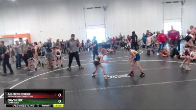 60 lbs Cons. Round 3 - Ashton Coker, Swamp Rabbit Wrestling vs Gavin Nix, Team Tiger